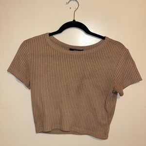 Forever 21 cropped brown shirt